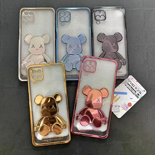 Ốp lưng samsung a12 gấu bearbrick viền xi màu