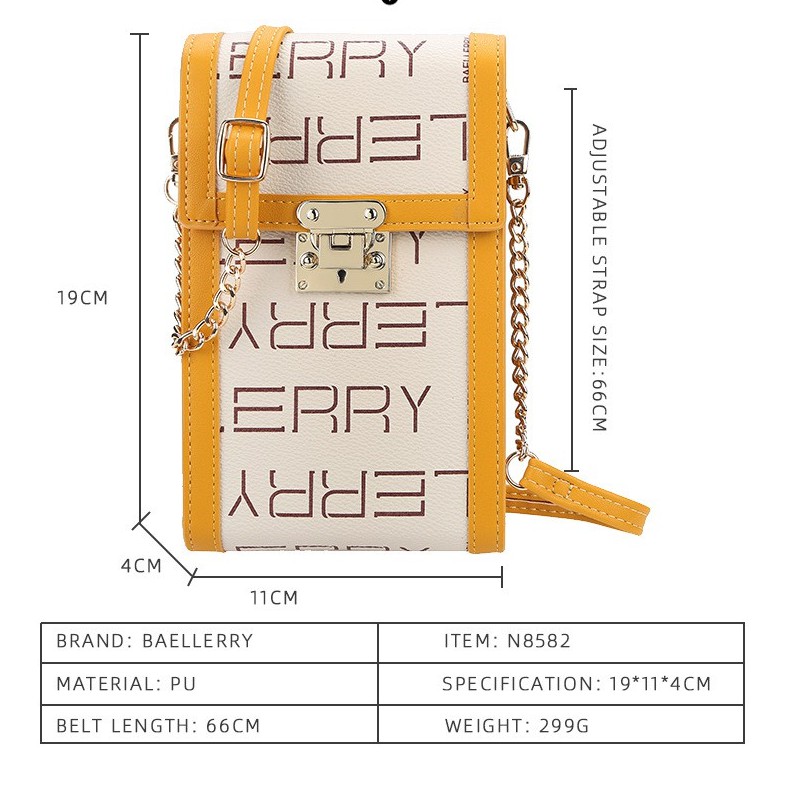 Túi Đeo Chéo Nữ Thời Trang Chính Hãng BAELLERRY Đựng Điện Thoại Trẻ Trung Cá Tính Siêu Đẹp BR32 - Mozuno