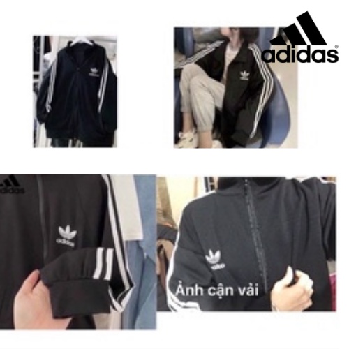 áo khoác nỉ nữ form rộng nam dày dặn adidas das 3 sọc mùa thu dông