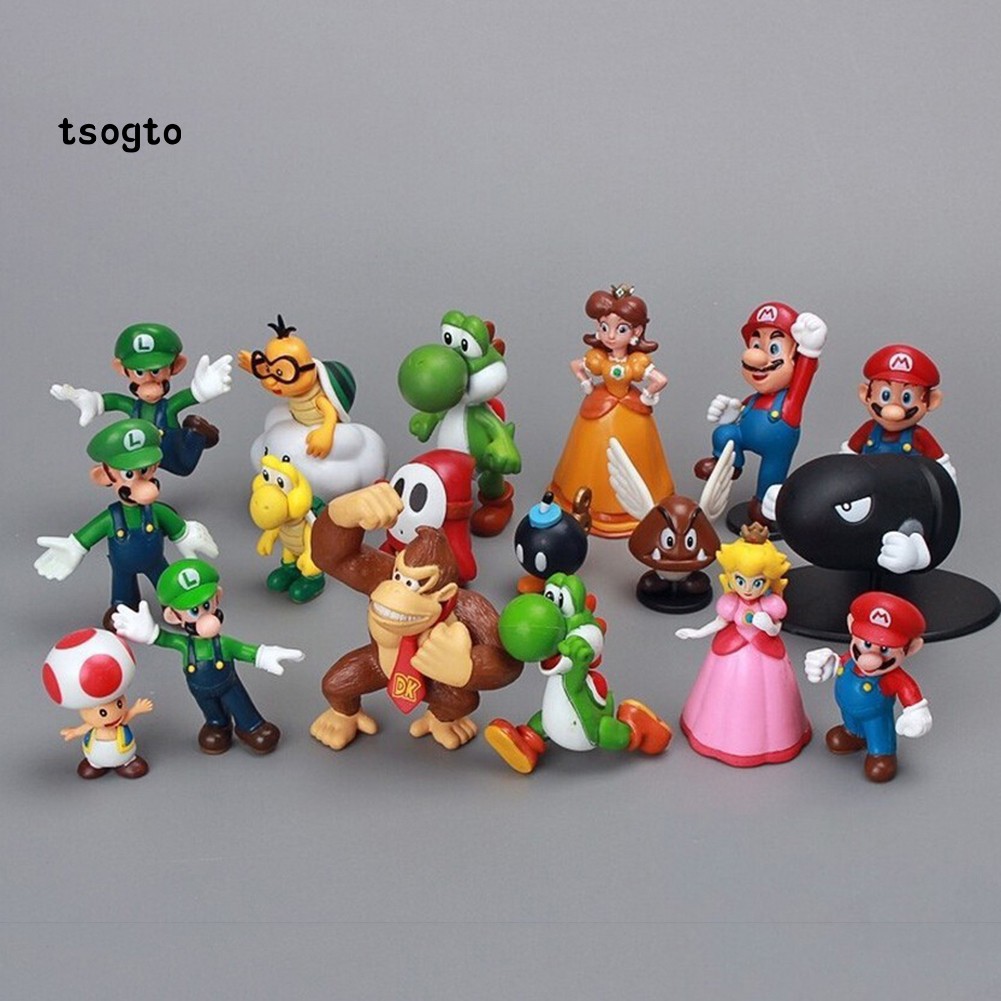 Set 18 Mô Hình Đồ Chơi Các Nhân Vật Trong Game Super Mario