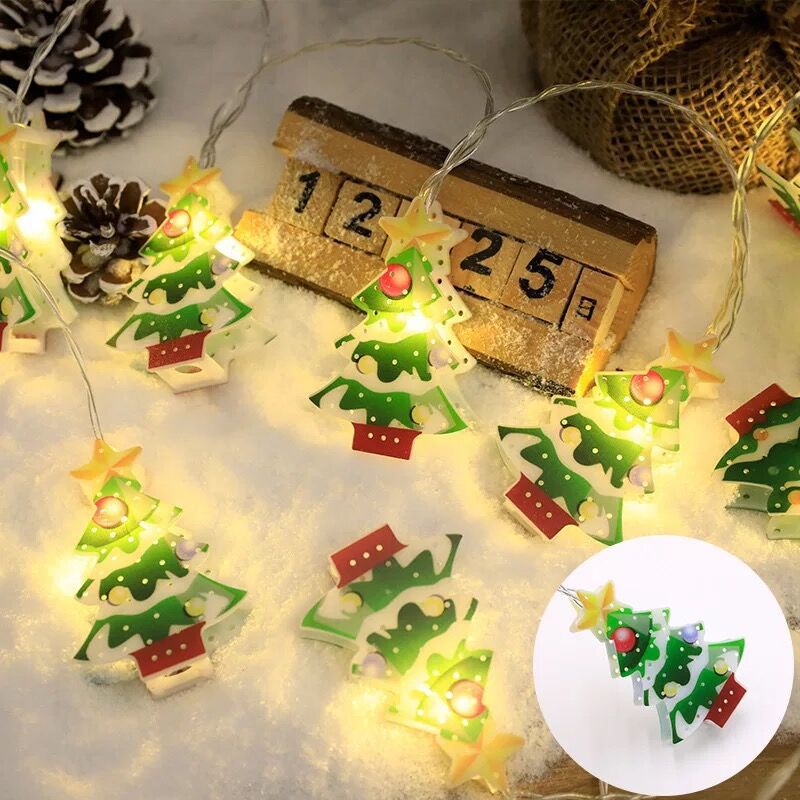 Đèn dây dài 1.5m/3m thiết kế ông già Noel trang trí Giáng sinh đẹp mắt