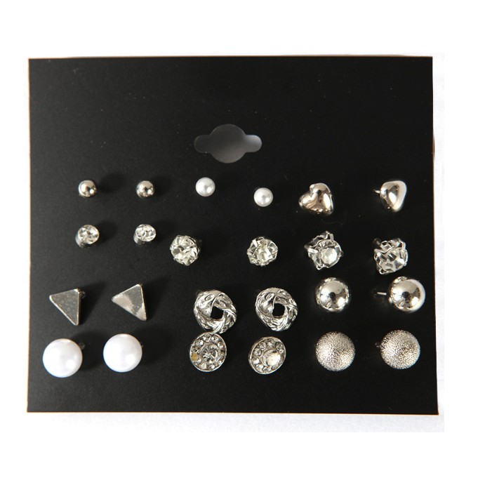 Set 12 bông tai nụ xinh xắn