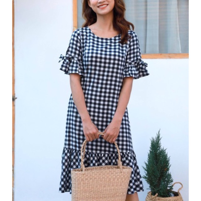 Đầm caro đuôi cá InFashion