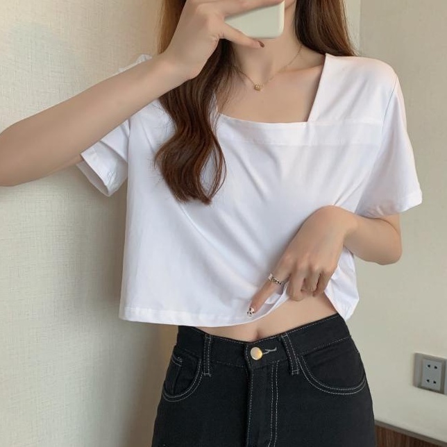 Áo thun lửng tay ngắn cổ vuông dáng rộng cho nữ WT-TX-45 | BigBuy360 - bigbuy360.vn