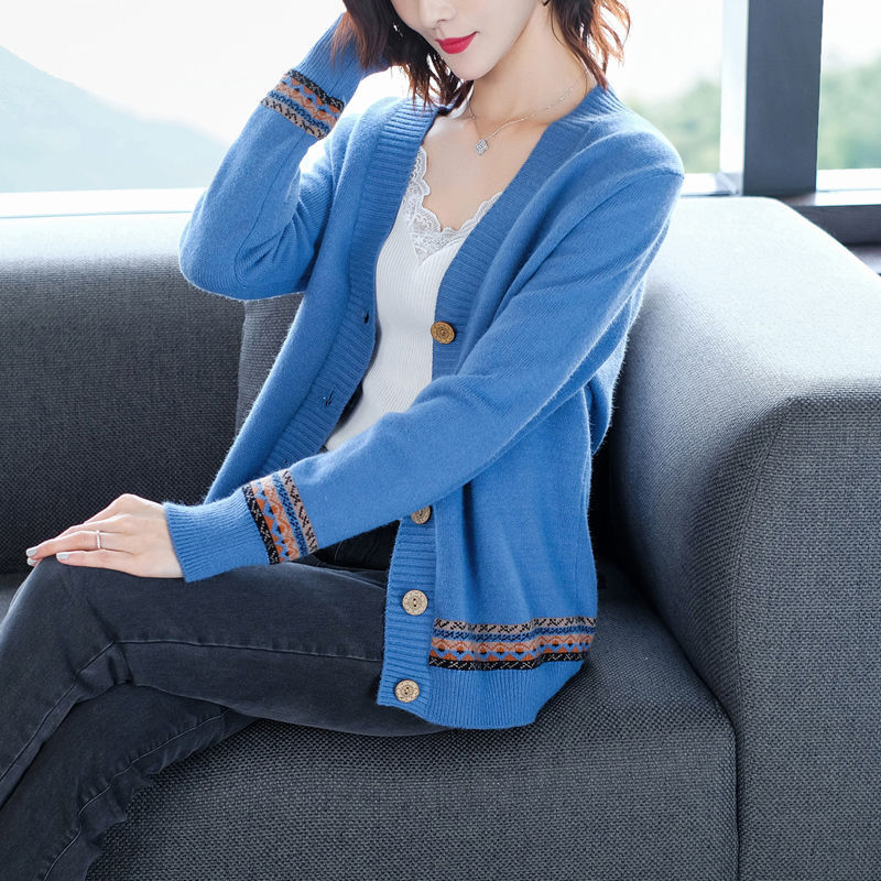 Áo Khoác Cardigan Tay Dài Cổ Chữ V Dáng Rộng Thời Trang Cho Nữ