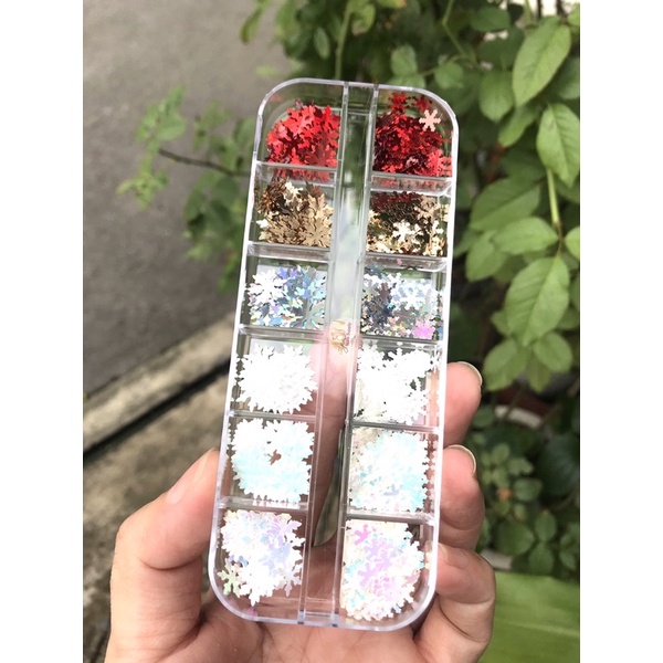 Sequin kim tuyến noel bông tuyết Giáng sinh trang trí móng-phụ kiện nail