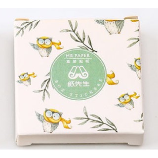 Bộ hình dán Sticker Cú Tuyết 40 miếng đáng yêu trang trí tranh, sổ tay, planner