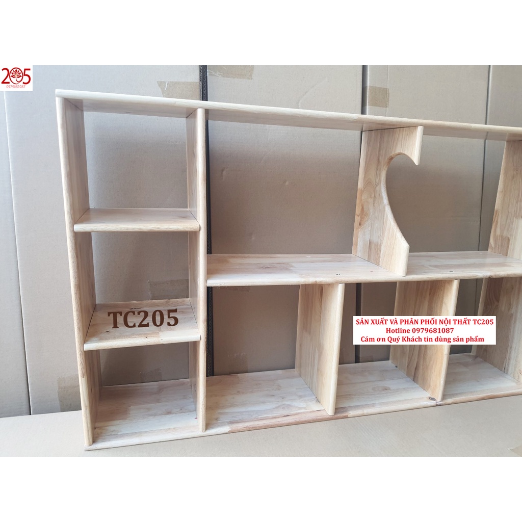 KỆ SÁCH TREO TƯỜNG  100x60x20cm - GỖ CAO SU 100%