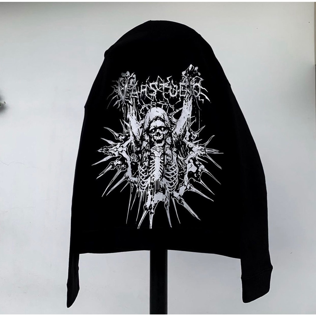 Áo Khoác Hoodie Form Rộng Phối Zip Unisex ROCK And SKULL Vải Nỉ Bông Dày Dặn- Tuni Store