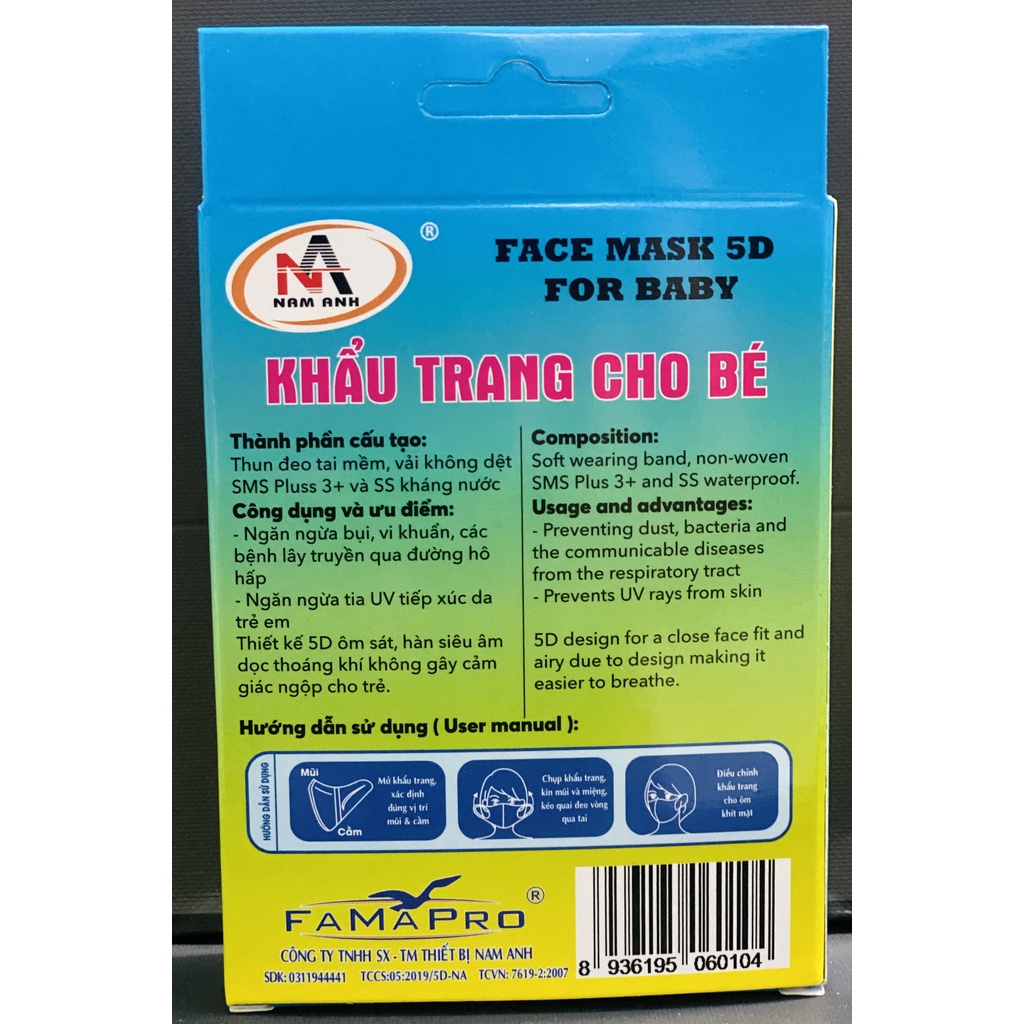 Khẩu Trang y tế trẻ em ✅ FREESHIP✅ từ 1 tháng - 8 tuổi chính hãng Nam Anh kháng khuẩn tốt