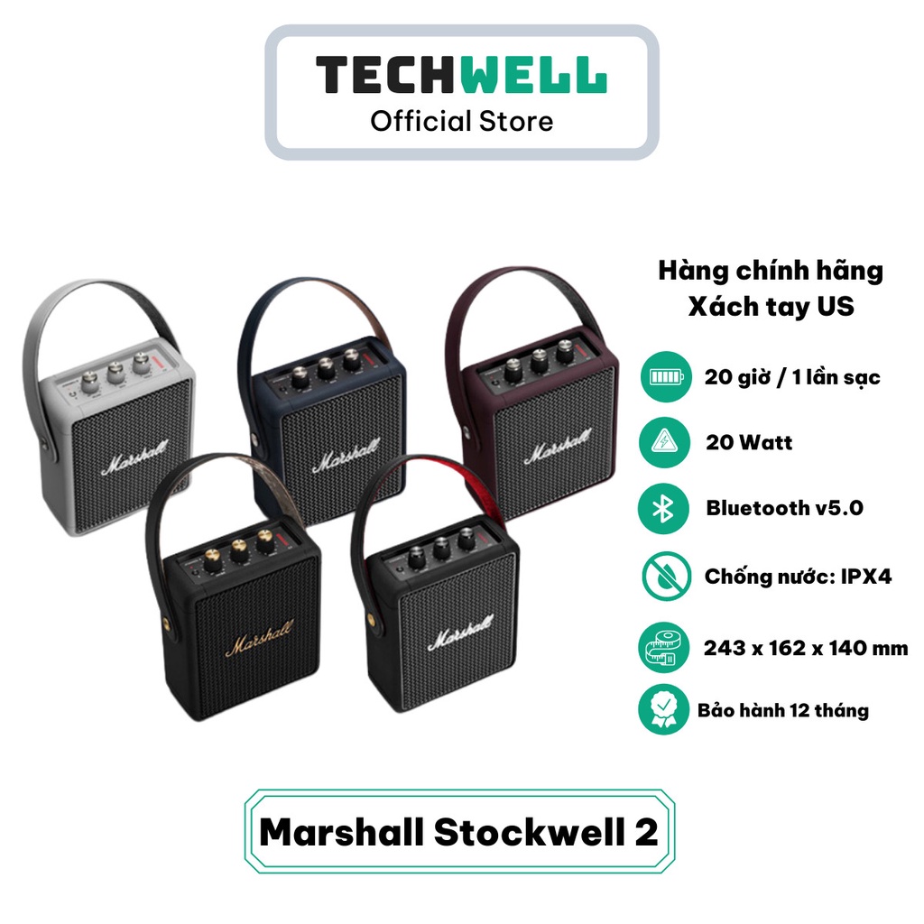 Loa Bluetooth Marshall Stockwell 2 - Bảo hành 12 tháng [HÀNG CHÍNH HÃNG]
