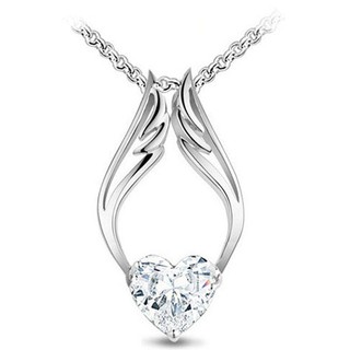 Dây Chuyền Mặt Trái Tim Và Đôi Cánh Thiên Thần Đính Đá Thời Trang Cho Nữ