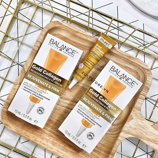 Kem mắt dưỡng mắt, giảm nếp nhăn BALANCE active formula GOLD COLLAGEN serum 15ml