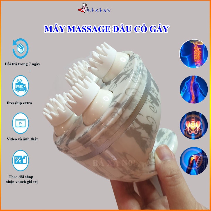 Máy Massage Đầu Cổ Mặt Mini Đa Năng SUPERLIFE - Máy Mat Xa Chính Hãng - Matxa Đầu Giải Toả Căng Thẳng, Mệt Mỏi