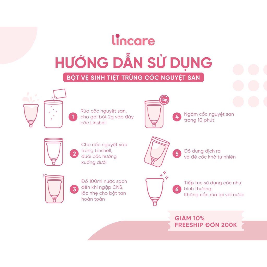 BỘT TIỆT TRÙNG CỐC NGUYỆT SAN LINCARE.