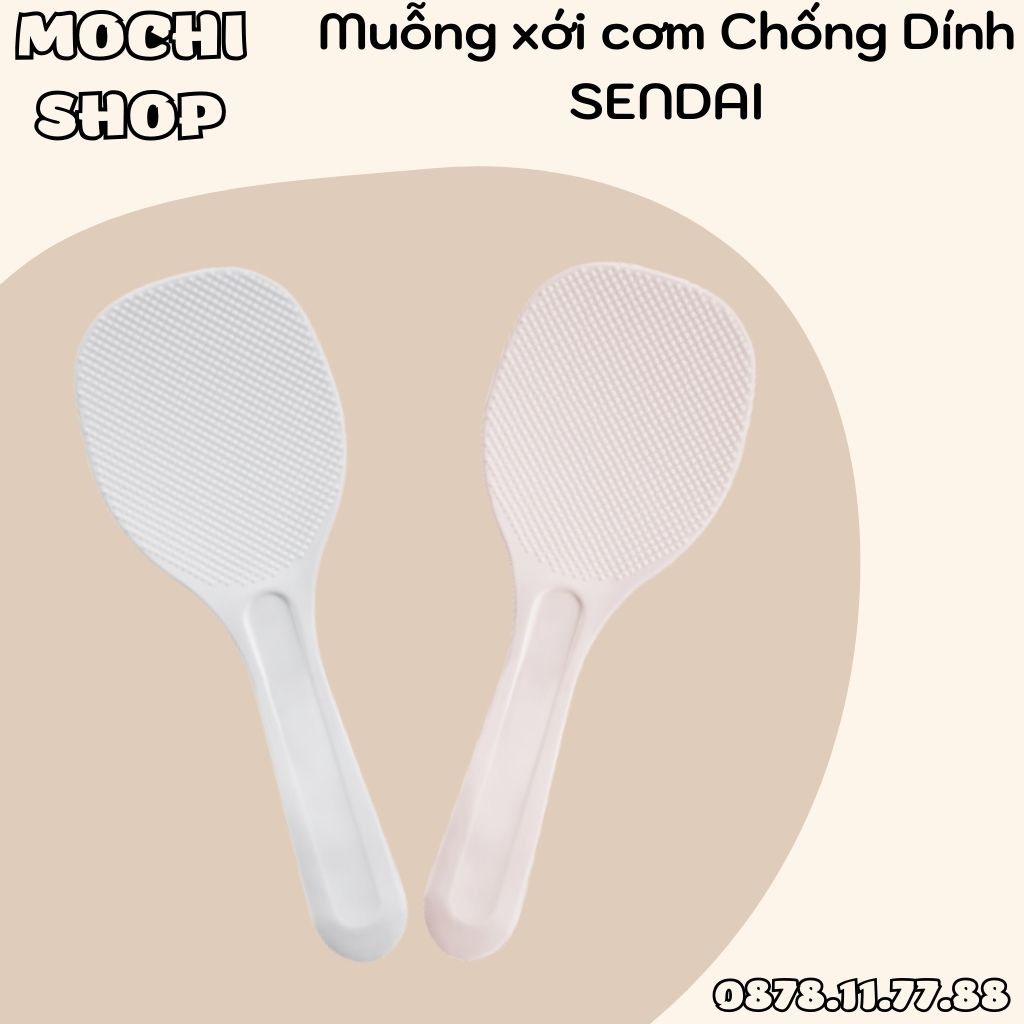 Muỗng Xới Xơm CHỐNG DÍNH Sendai Inochi Chất Liệu Nhựa PP Nguyên Sinh