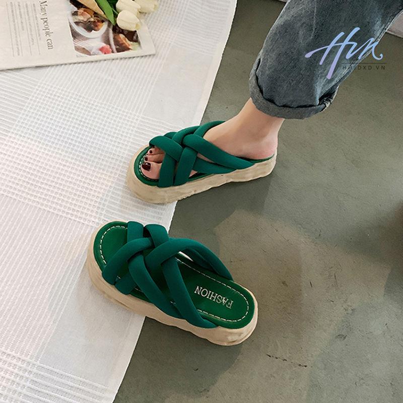 Dép Quai Chéo Đế Dày Thời Trang Mùa Hè 2022 Dành Cho Nữ