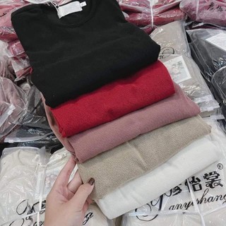 Váy body len tăm cổ tròn