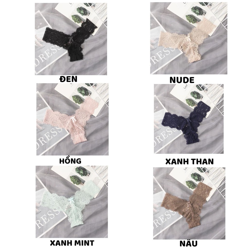 Quần Lót Nữ Ren lọt khe chữ V đính nơ nhỏ họa tiết điệu đà quyến rũ mã 8002 | BigBuy360 - bigbuy360.vn