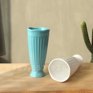 Thố sứ có nắp xanh trắng
