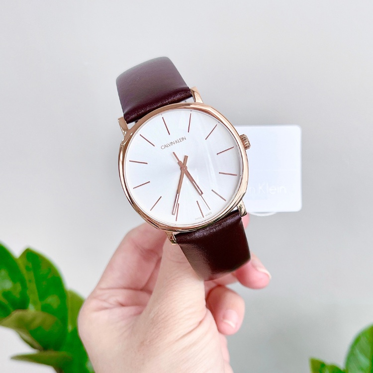 Đồng hồ nam CALVIN KLEIN Posh Calssic model K8Q316G6 dây da nâu kết hợp với tone rose gold sang trọng