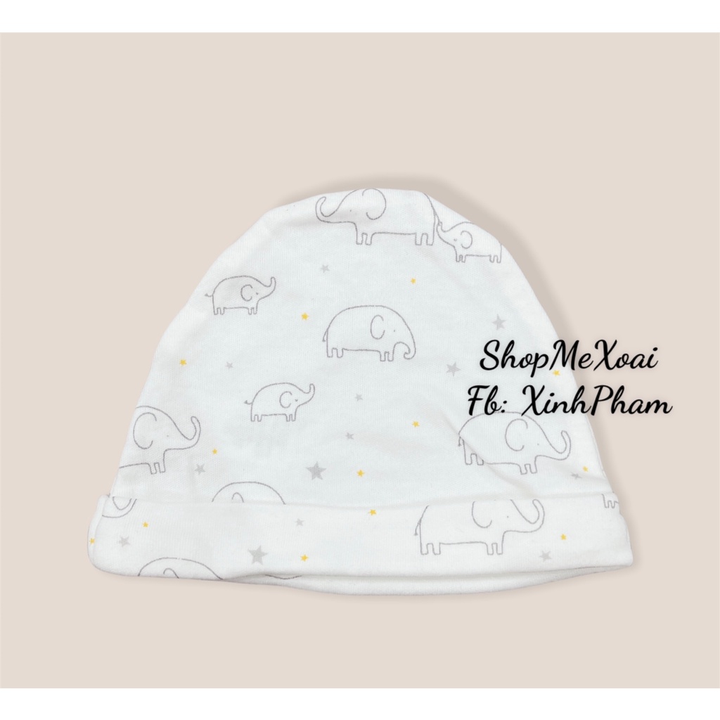 [size newborn] MŨ SƠ SINH COTTON XUẤT DƯ ĐÁNG YÊU CHO BÉ