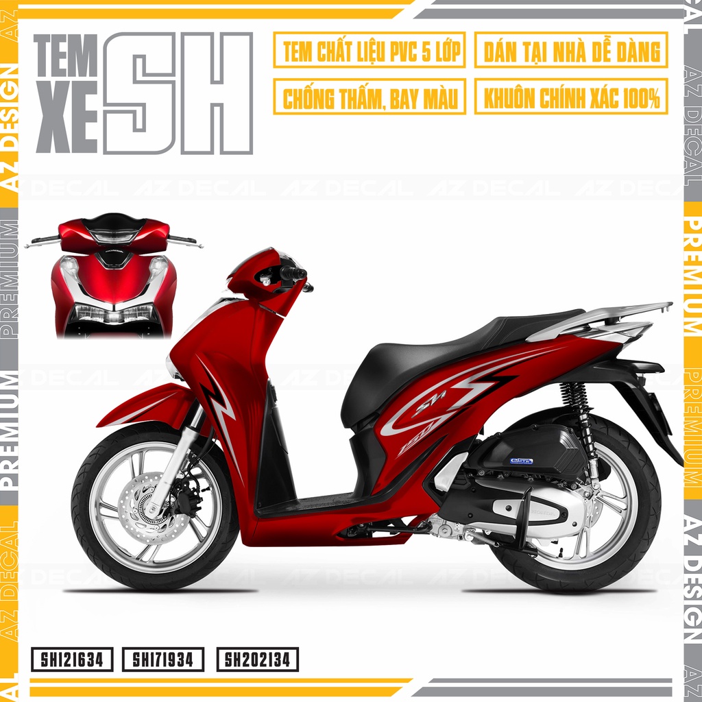 Tem Rời Dán Xe SH Chữ Z Cách Điệu | SH34 | Tem Chế Chất Liệu Chống Nước, Bền Màu, Dành Cho Xe SH 2012 - 2022