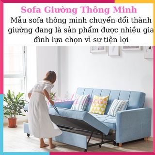 Sofa giường gấp gọn thông minh đa năng, ghế sofa bed giá rẻ kích thước 1,5x1,9m