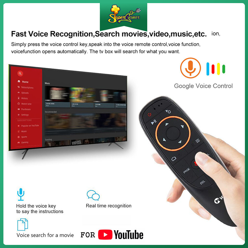 Chuột điều khiển có chức năng tìm kiếm bằng giọng nói G10S 2.4g chất lượng cao cho Android Tv Box T9 H96 Max X96 Mini