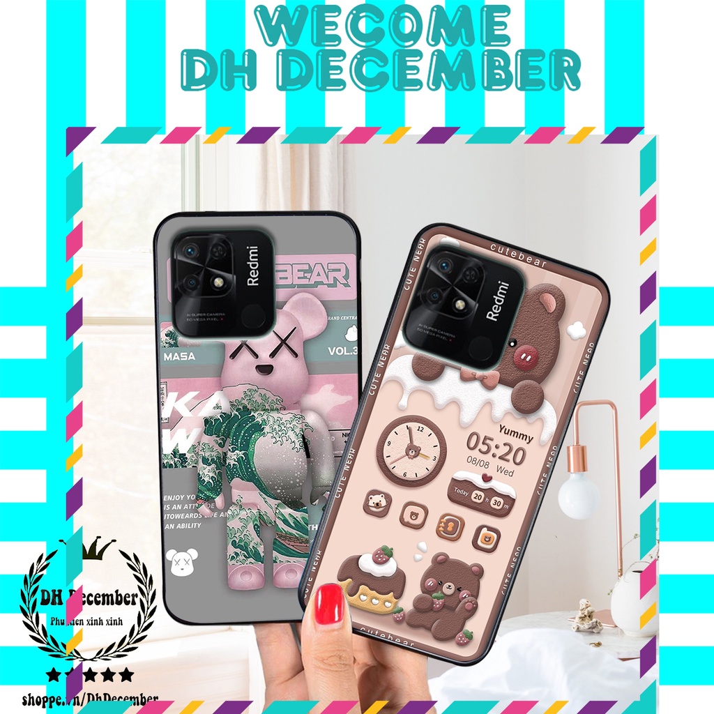 Ốp lưng Xiaomi REDMI 10C in hình 3D GẤU HỒNG-GẤU BE3R -XINH XẺO CỰC ĐẸP