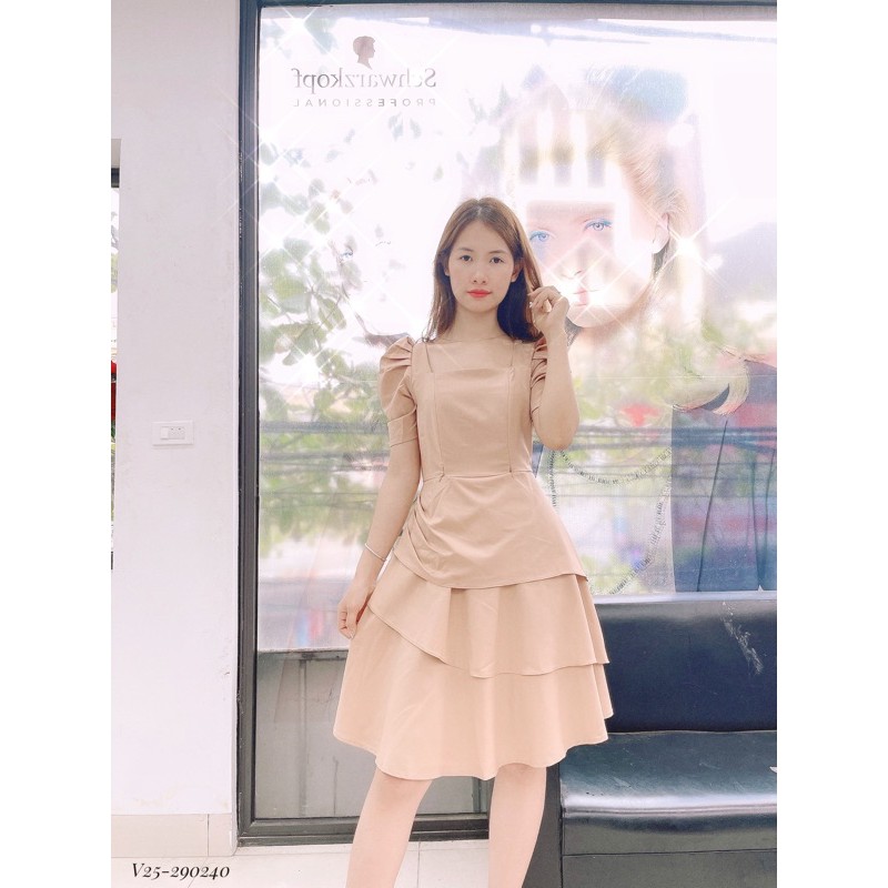 Váy Cho Con Bú Cổ Vuông Tiểu Thư V25