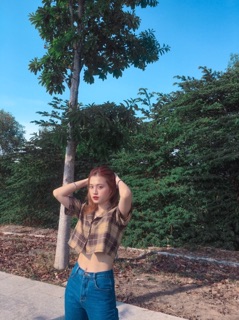 Áo croptop sơmi caro