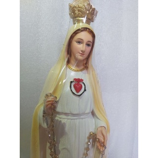 Tượng công giáo - Tượng Đức Mẹ Fatima mẫu xưa màu kem 45cm siêu rẻ (tặng chuỗi)