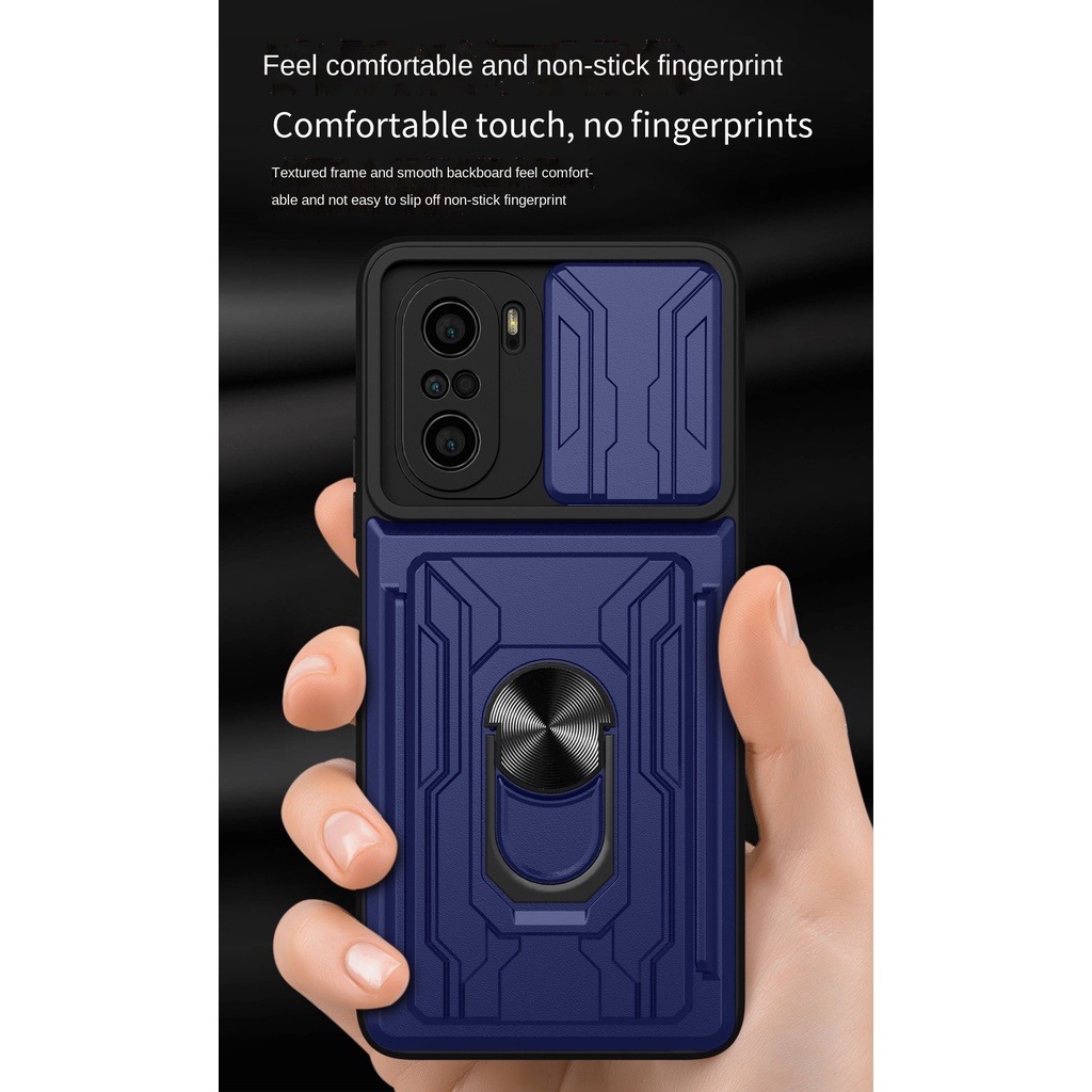 Ốp Điện Thoại Chống Sốc Có Ngăn Đựng Thẻ Cho Redmi K40 Pro Xiaomi Mi POCO F3 11X Pro