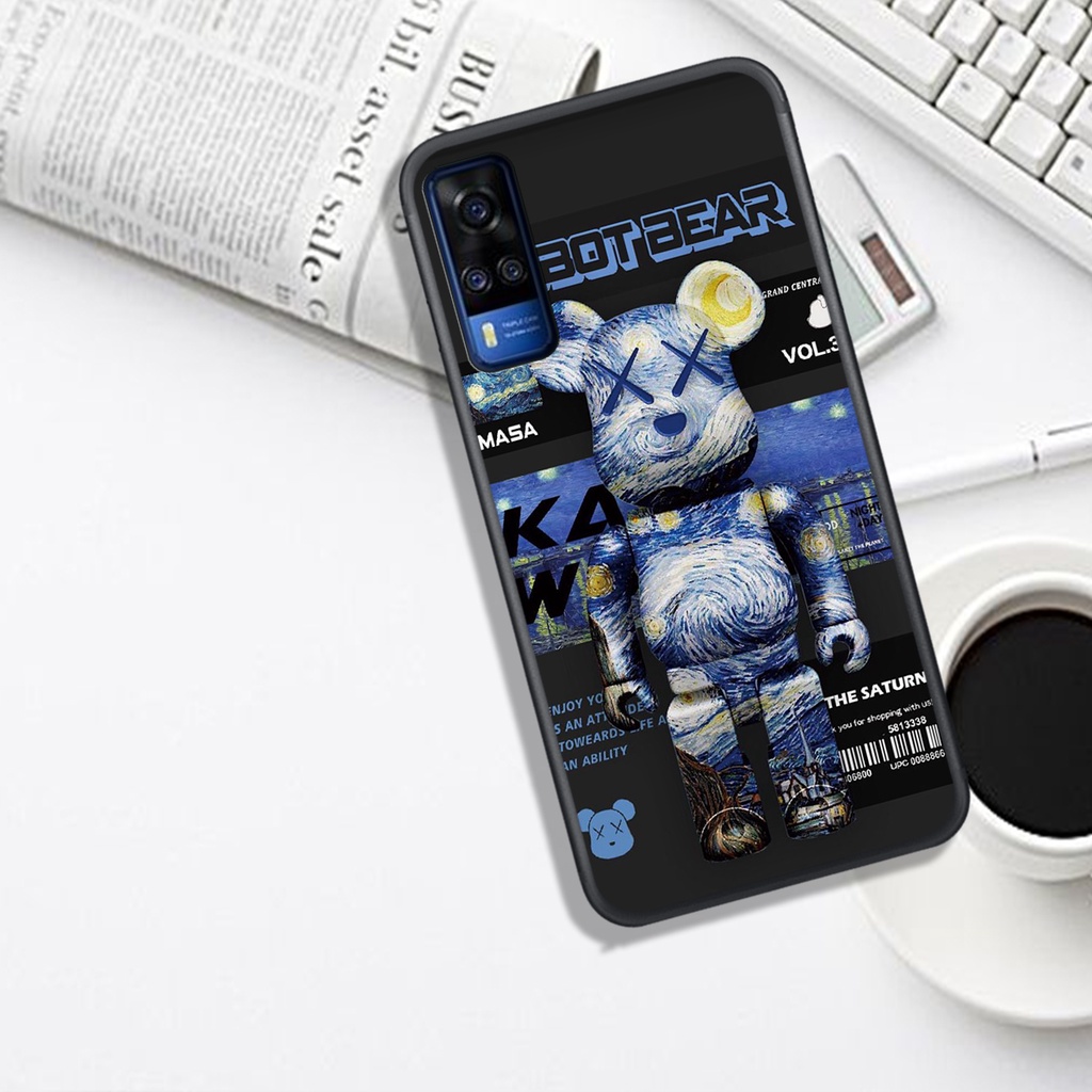 ỐP LƯNG VIVO Y12S - Y20 - Y20S - Y51 2020 - Y53S 4G - Y53S 5G - Y72 , IN HÌNH GẤU BEAR ROBOT BAO NGẦU, SIÊU ĐẸP.
