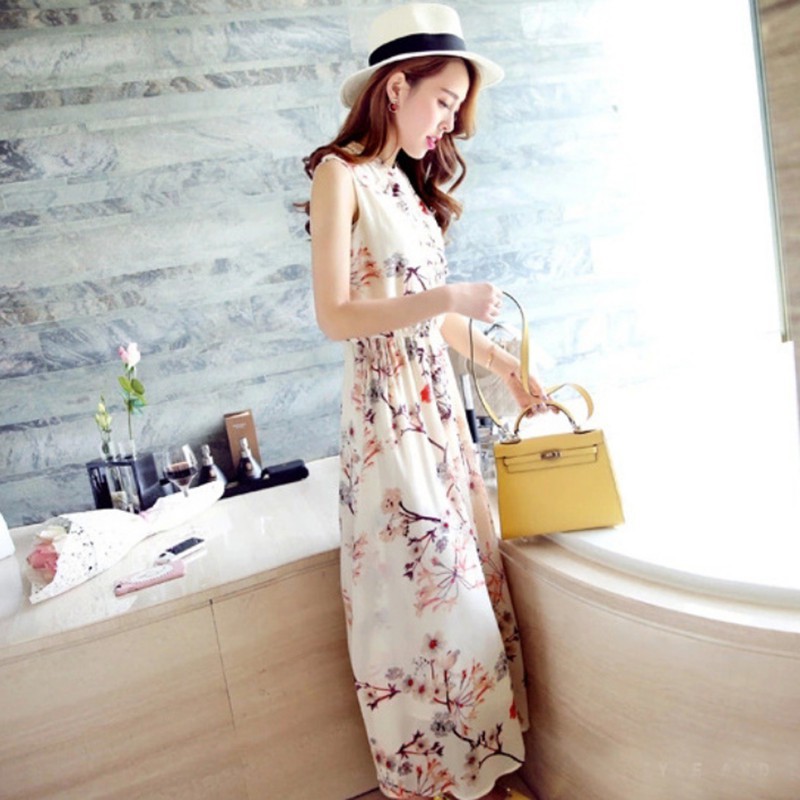 FREESHIP ĐƠN 99K_ Đầm Sát Nách Chất Chiffon Hoạ Tiết Hoa Phong Cách Bohomian | BigBuy360 - bigbuy360.vn