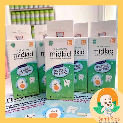 Xịt chống sâu răng cho bé Midkid, xịt răng miệng bảo vệ men răng, ngăn ngừa ố vàng, hà mủn SAMI KIDS