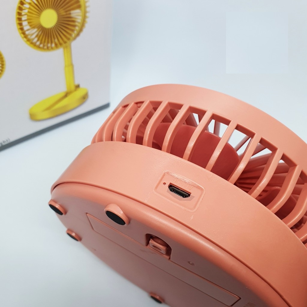 [HOT 2022] Quạt Tích Điện Gấp Gọn, Quạt Mini Để Bàn Xoay 180 Độ, 3 Tốc Độ Gió, Cổng Sạc USB, Pin 1200mAh