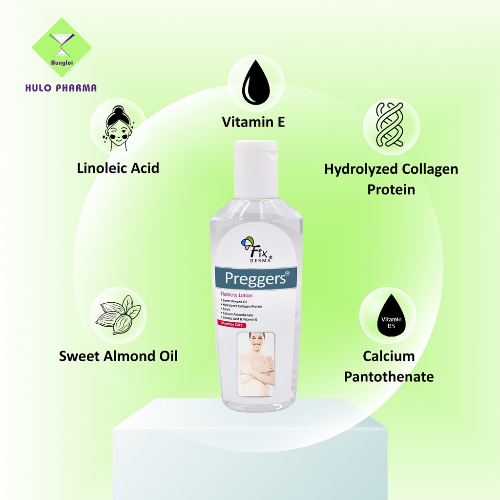 Kem Chống Rạn Da Cho Bà Bầu FIXDERMA Preggers Elasticity Lotion Làm Mờ, Ngăn Ngừa Rạn Trước Và Sau Sinh 100ml