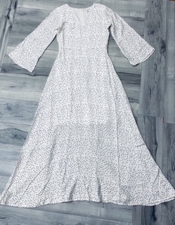Váy midi trắng chấm bi nhỏ - form dài