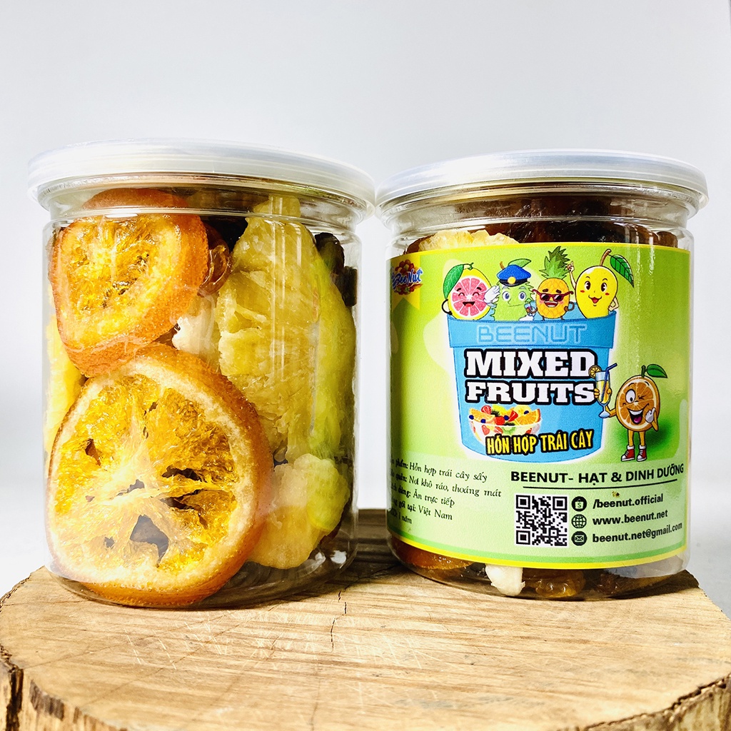 Mixedfruit trái cây sấy dẻo - Hỗn hợp trái cây sấy khô - Đồ ăn vặt Healthy BeeNut