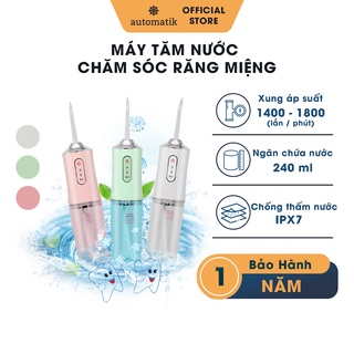 Máy Tăm Nước Cầm Tay Vệ Sinh Răng Miệng Nha Khoa Mini Gia Đình Du Lịch Không Dùng Điện Cho Người Niềng Răng Automatik