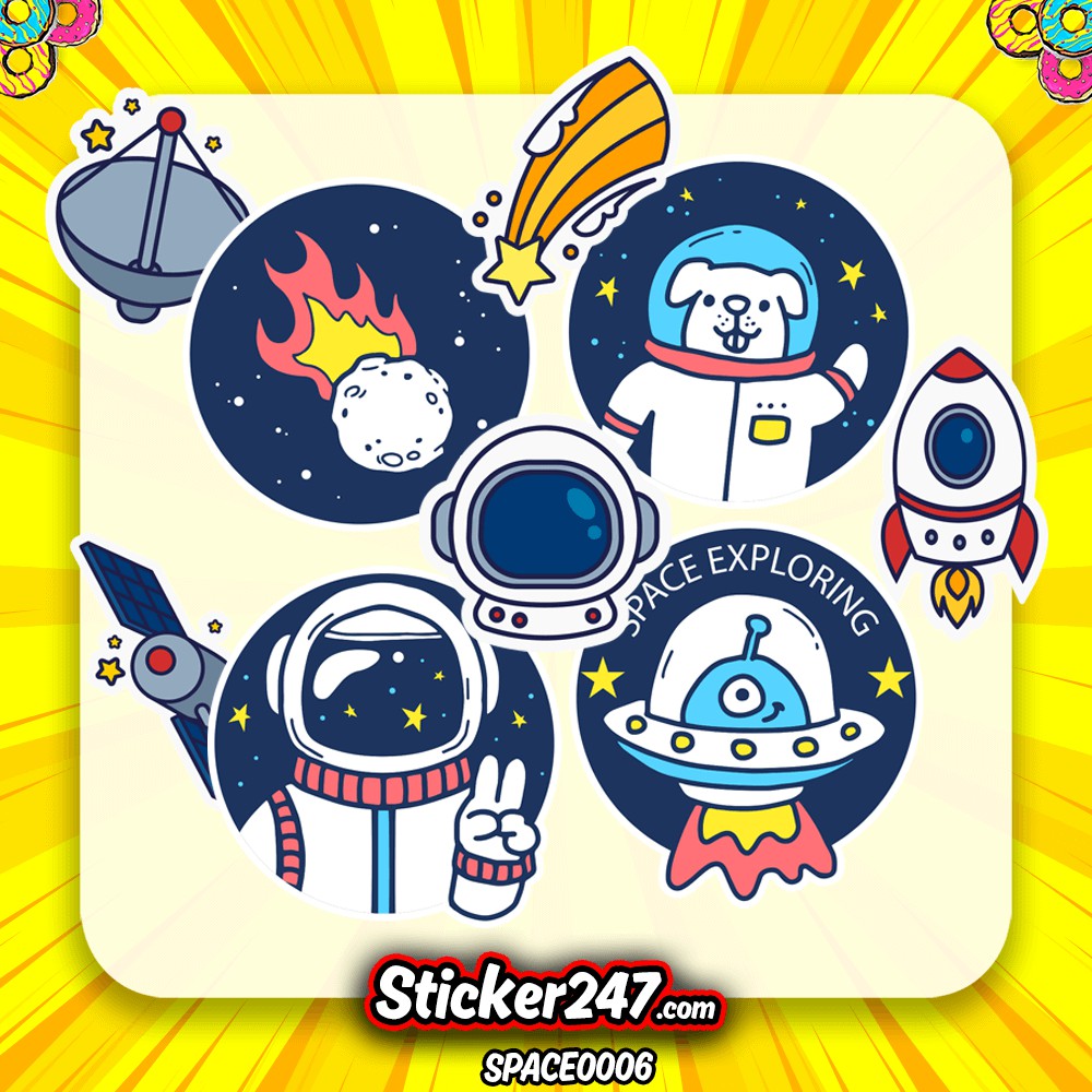 𝗦𝘁𝗶𝗰𝗸𝗲𝗿 dán trang trí không gian vũ trụ | SPACE0006 | Sticker 247