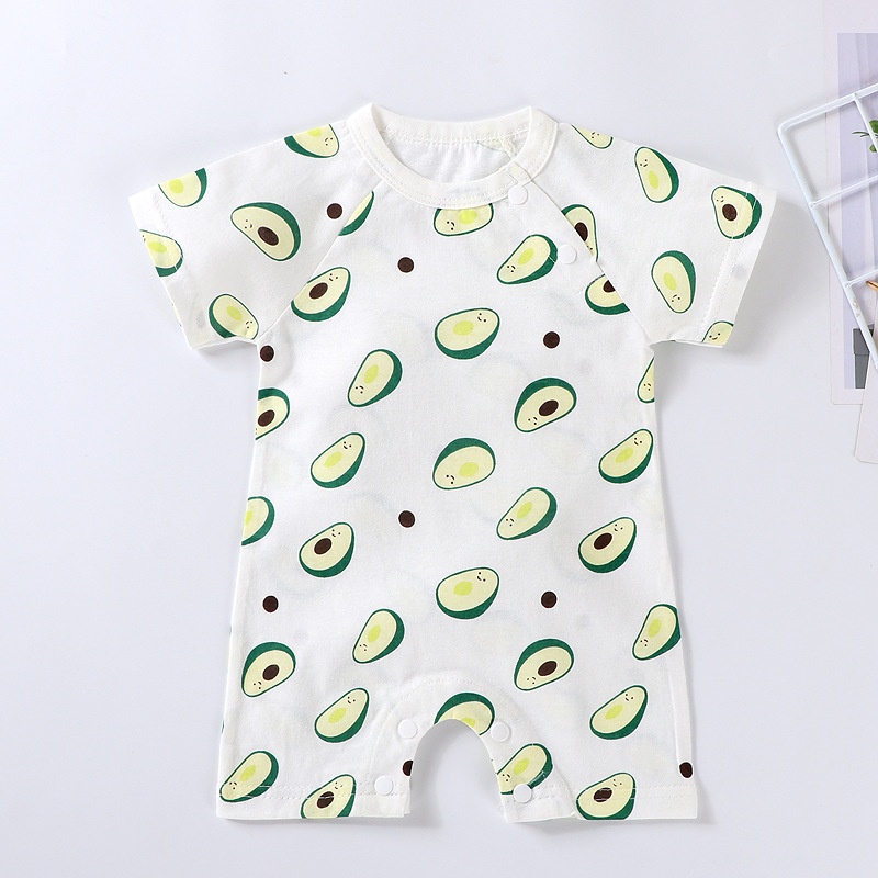 Bộ Đồ Ngủ Liền Thân Tay Ngắn In Hình One Piece Bằng Cotton Dành Cho Bé Trai Gái 0-24 Tháng Tuổi