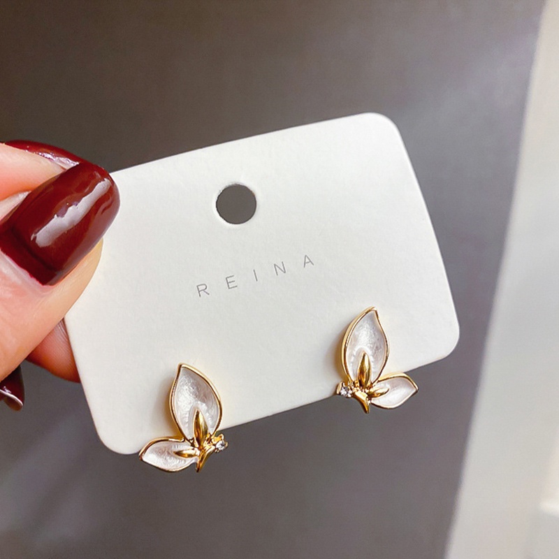 Bông Tai Hình Bướm Đính Đá Zircon Sang Trọng Thời Trang Chất Lượng Cao Làm Quà Tặng Cho Bạn Gái