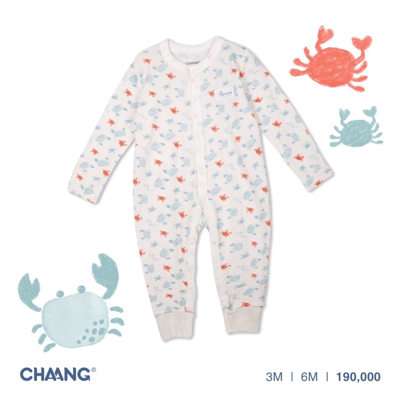 CHAANG Bộ body dài tay cho bé chất liệu cotton và sợi tre