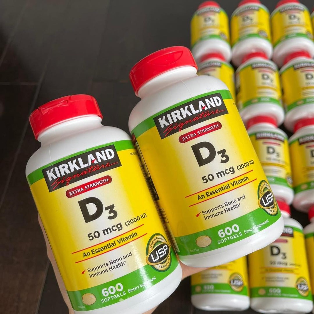 sale date t6/24 Viên uống Vitamin D3 Kirkland Extra Strength D3 50mcg lọ 600v - Mỹ