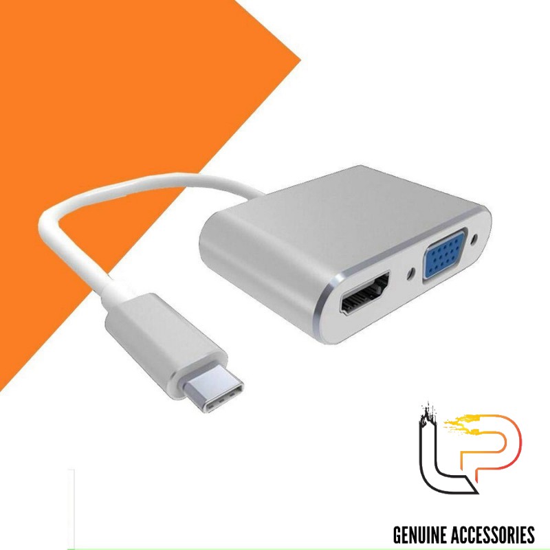 Cáp chuyển USB Type-C ra HDMI + VGA