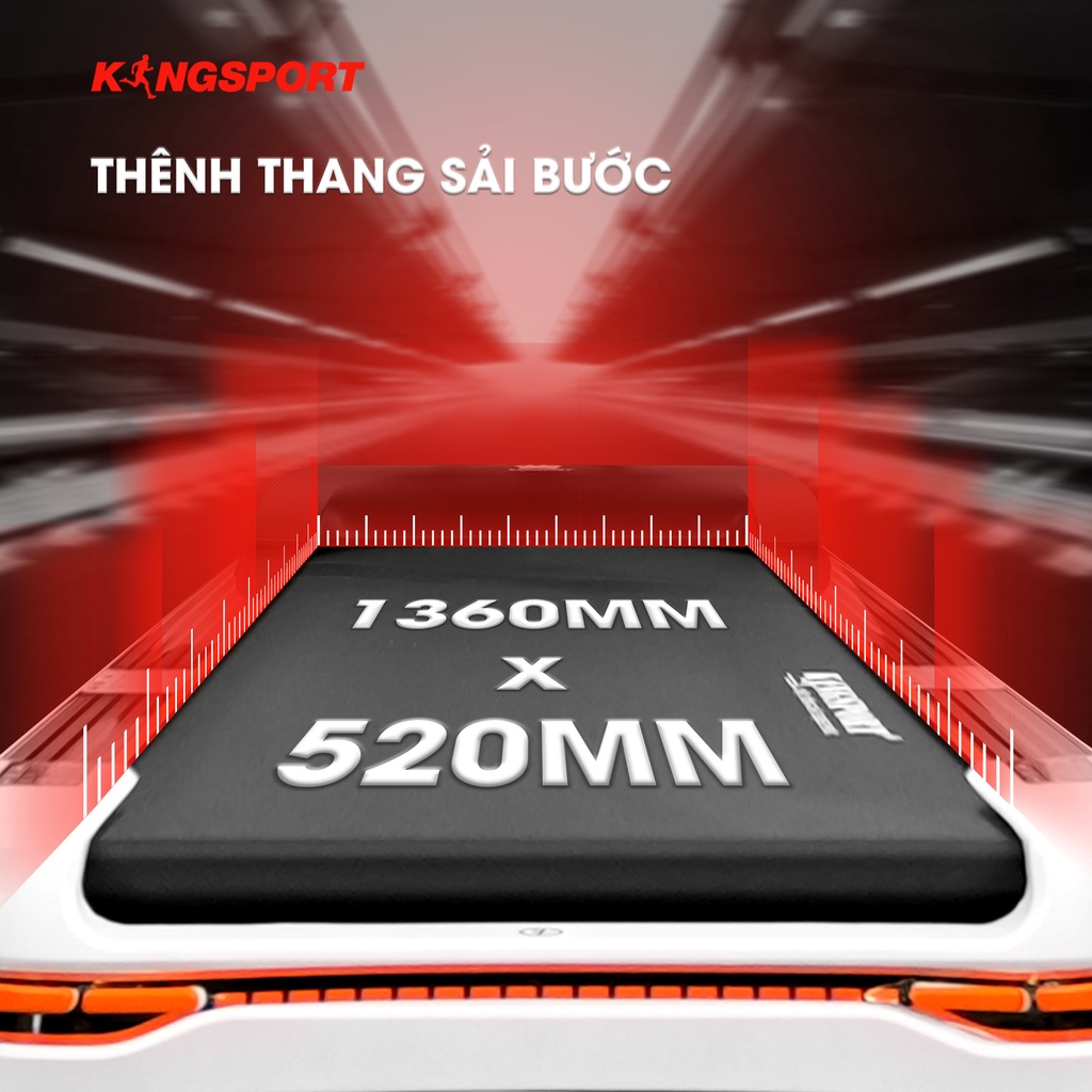 Máy chạy bộ tại nhà Kingsport Luxury KS-2036 có chức nâng dốc tự động, kèm theo đai massage và thanh gập bụng