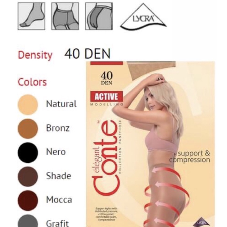 Quần tất Conte Active Nga 40d